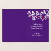 Rosh Hashanah Hebrew Birds Trees & Pomegranates Folienkarte (Innenseite)