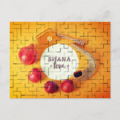 Rosh hashanah Holiday Hübsch Tile Jüdisches neues Postkarte (Vorderseite)