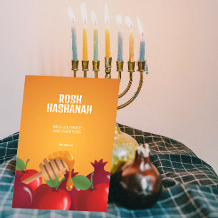 Rosh Hashanah Honey Dipper, Äpfel, Granatäpfel Karte