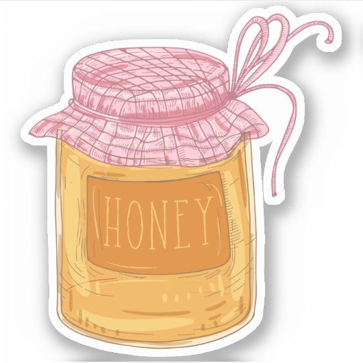 Rosh Hashanah Honey Jar Kiss cut Vinyl Fun Aufkleber (Vorderseite)