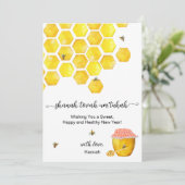 Rosh Hashanah Honey Jewish New Year Card Einladung (Stehend Vorderseite)