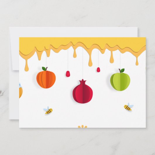Rosh Hashanah Honey Papercut Einladung (Rückseite)