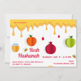 Rosh Hashanah Honey Papercut Einladung