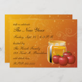 Rosh Hashanah Honey und Apple Swirl Einladung (Vorne/Hinten)