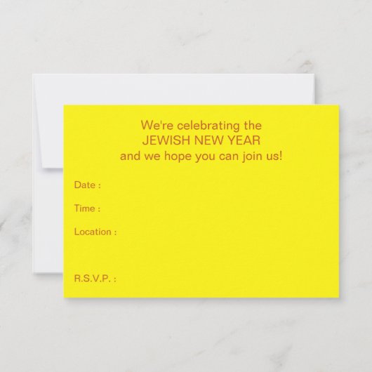 Rosh Hashanah Honeycombs Einladung (Rückseite)