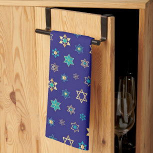 Rosh Hashanah Jewish Holidays Star von David Blue Geschirrtuch