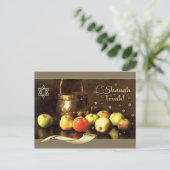 Rosh Hashanah | Jüdische Neujahrsfeine Kunst Feiertagspostkarte (Stehend Vorderseite)