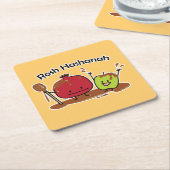 Rosh Hashanah jüdisches neues des Rechteckiger Pappuntersetzer (angewinkelt)