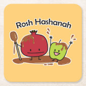 Rosh Hashanah jüdisches neues des Rechteckiger Pappuntersetzer (Vorderseite)