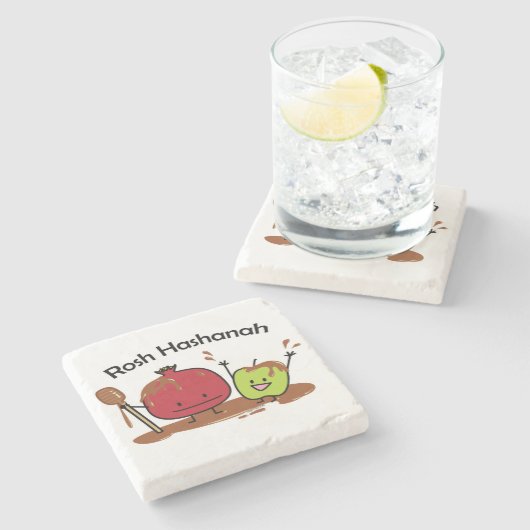 Rosh Hashanah jüdisches neues des Steinuntersetzer (Seitenansicht)