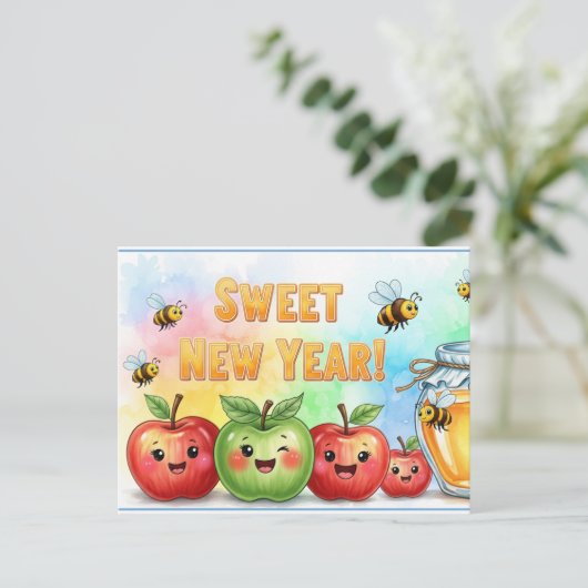 Rosh Hashanah Jüdisches Neujahr Postkarte (Stehend Vorderseite)