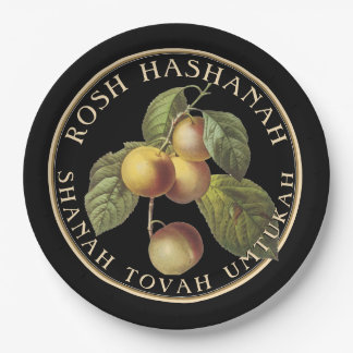 Rosh Hashanah jüdisches Neujahr Shanah Tovah Pappteller