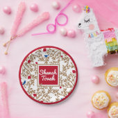 Rosh Hashanah Juwish New Year Bird & Pomegranates Pappteller (Party)