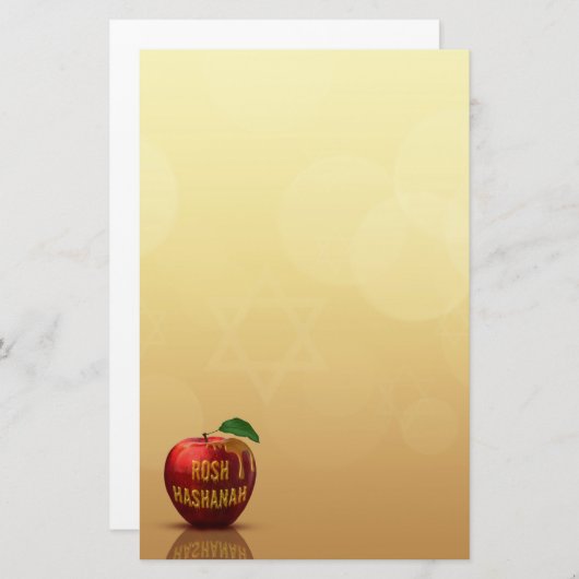 Rosh Hashanah Juwish New Year Honey Apple Briefpapier (Vorne/Hinten)