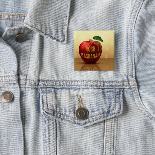 Rosh Hashanah Juwish New Year Honey Apple Button (Beispiel)