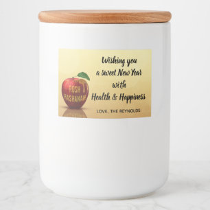 Rosh Hashanah Juwish New Year Honey Apple Lebensmitteletikett