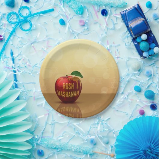 Rosh Hashanah Juwish New Year Honey Apple Pappteller (Party)