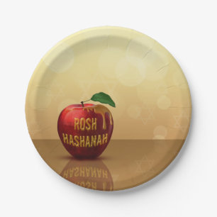 Rosh Hashanah Juwish New Year Honey Apple Pappteller