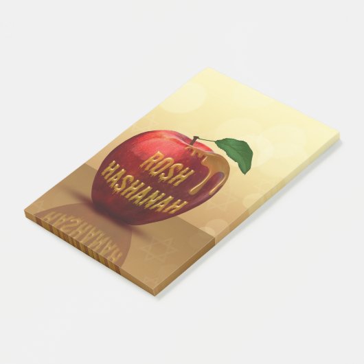 Rosh Hashanah Juwish New Year Honey Apple Post-it Klebezettel (angewinkelt)