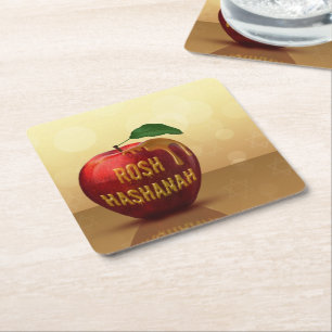 Rosh Hashanah Juwish New Year Honey Apple Rechteckiger Pappuntersetzer