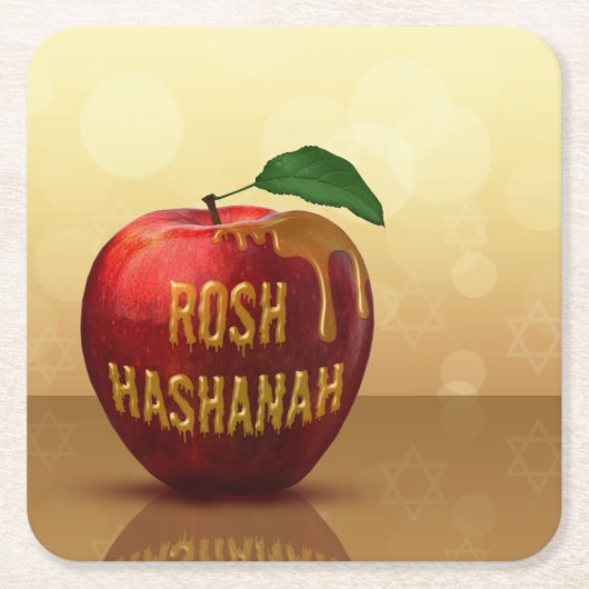 Rosh Hashanah Juwish New Year Honey Apple Rechteckiger Pappuntersetzer (Vorderseite)