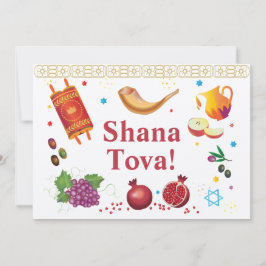 Rosh Hashanah Juwish New Year Shana Tova Einladung