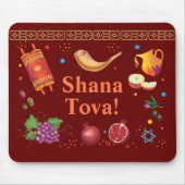 Rosh Hashanah Juwish New Year Shana Tova Mousepad (Vorne)