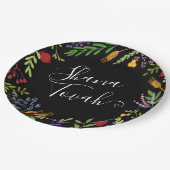 Rosh Hashanah Juwish New Year Shana Tovah on Black Pappteller (Schrägansicht)