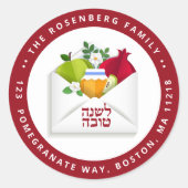 Rosh Hashanah Juwish New Year Shana Tovah Runder Aufkleber (Vorderseite)