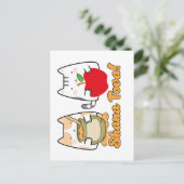 Rosh Hashanah kawaii Cats - Jüdisches neues Jahr Postkarte (Stehend Vorderseite)