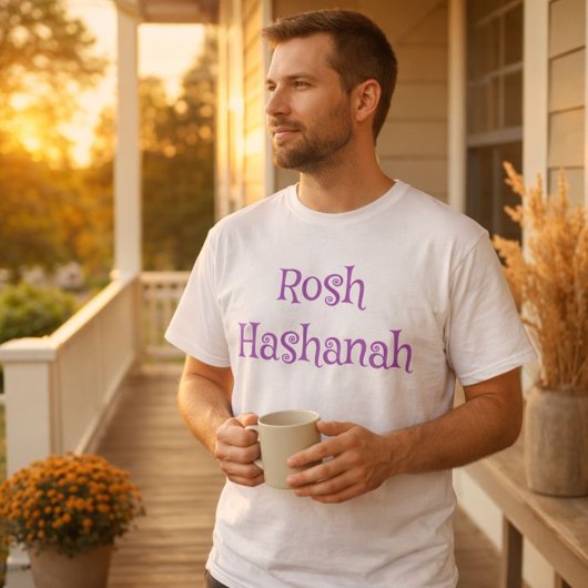 Rosh Hashanah Lila und weiß T-Shirt