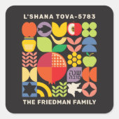 Rosh Hashanah l'Shana Tova Judensticker Quadratischer Aufkleber (Vorderseite)