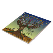 Rosh Hashanah L'Shanah Tovah Baum des Lebens Menor Fliese (Seite)