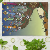 Rosh Hashanah L'Shanah Tovah Baum des Lebens Menor Handtuch (Gefaltet)