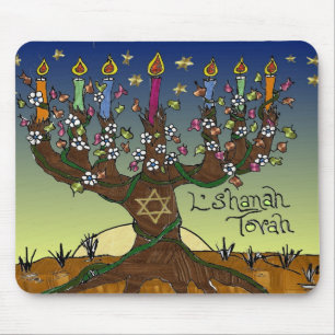 Rosh Hashanah L'Shanah Tovah Baum des Lebens Menor Mousepad