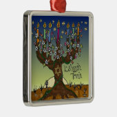 Rosh Hashanah L'Shanah Tovah Baum des Lebens Menor Silbernes Ornament (Rechts)