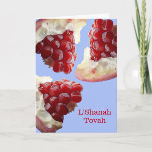 Rosh Hashanah L'Shanah Tovah Pomegranate Pieces Feiertagskarte