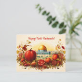 ✡️ Rosh Hashanah mit Kuppel aus Rock & Apfel Postkarte (Stehend Vorderseite)