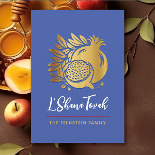 Rosh Hashanah Moderne Granatäste Jüdisches Neujahr Feiertagskarte