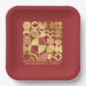 Rosh Hashanah Moderne jüdische Neujahrsplatte Pappteller (Vorderseite)