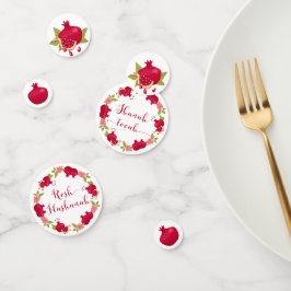 Rosh Hashanah Neujahr Granatapfel Blume Wreath C Konfetti
