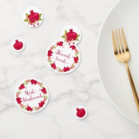 Rosh Hashanah Neujahr Granatapfel Blume Wreath C Konfetti (Gruppe)