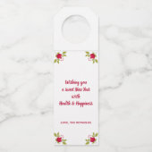 Rosh Hashanah Neujahr Granatapfel Blume Wreath Flaschenanhänger (Rückseite)