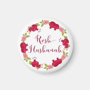 Rosh Hashanah Neujahr Granatapfel Blume Wreath Magnet