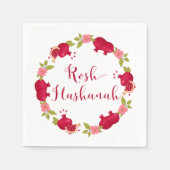 Rosh Hashanah Neujahr Granatapfel Blume Wreath Serviette (Vorderseite)
