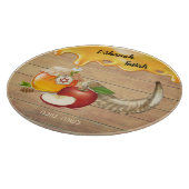 Rosh Hashanah Neujahr Honey Apples Challah Schneidebrett (Ecke)