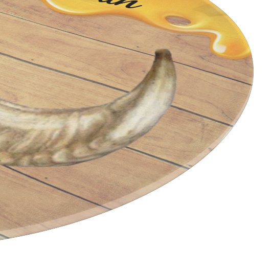 Rosh Hashanah Neujahr Honey Apples Challah Schneidebrett (Ecke)