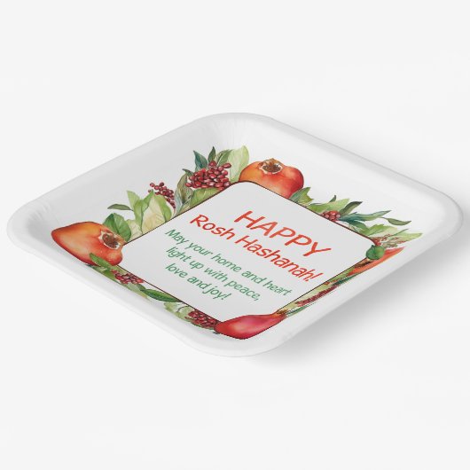 Rosh Hashanah Papierplatte Pappteller (Gewinkelt)