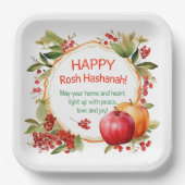 Rosh Hashanah Papierplatte Pappteller (Vorderseite)