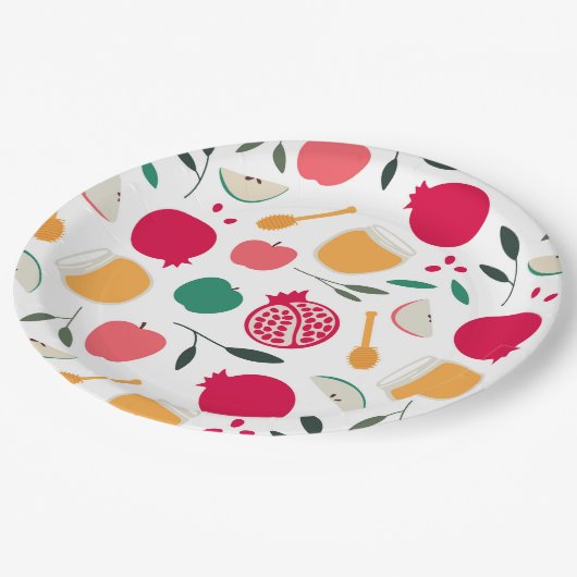 Rosh Hashanah Pappteller (Schrägansicht)